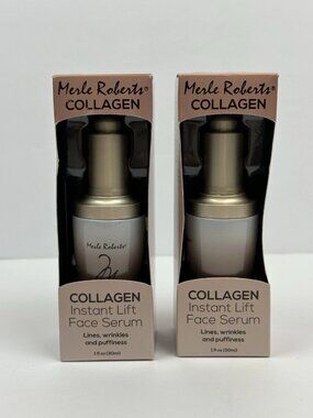 ✨💧 2 Pack Merle Roberts Collagen Instant Lift Face Serum 1 oz NEW Anti Aging